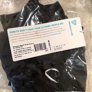 Pact organic black wrap dress